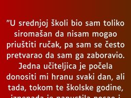 “U srednjoj školi bio sam toliko siromašan da nisam mogao”